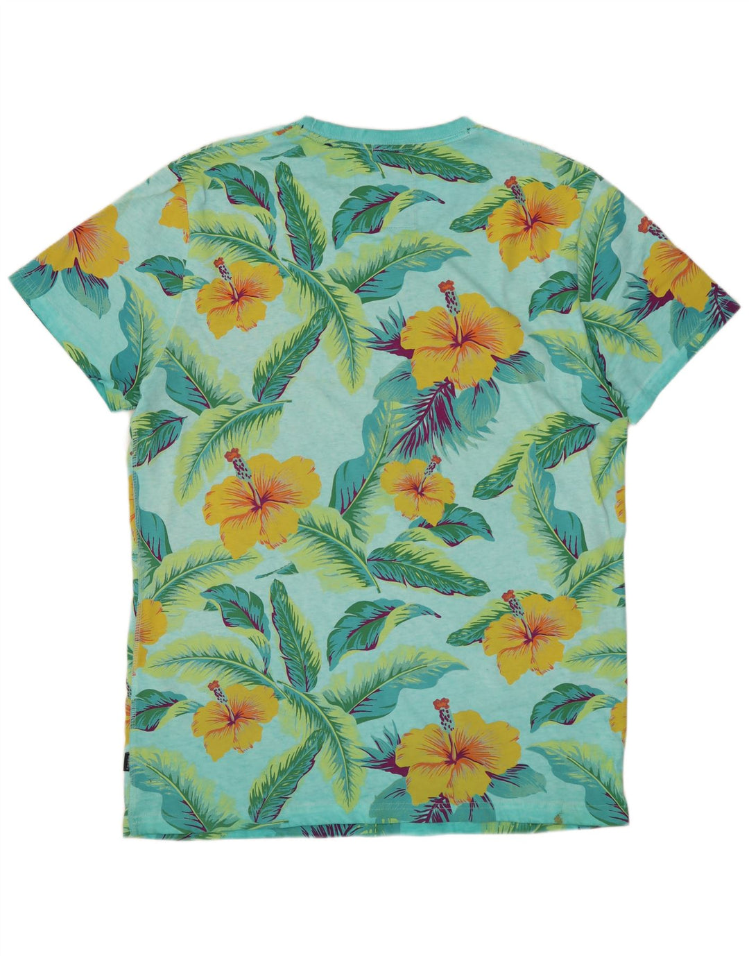 SUPERDRY Мужская футболка с рисунком Top XL Синяя хлопковая футболка с цветочным принтом