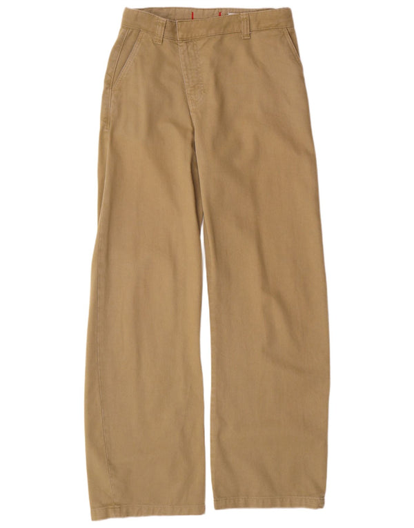 Zara Женские широкие брюки-чинос с высокой талией, маленькие W26 L32, хаки