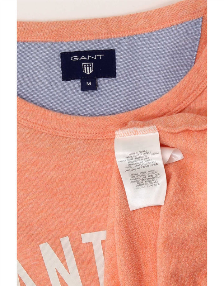 Мужской свитшот с рисунком Gant, хлопковый джемпер среднего розового цвета
