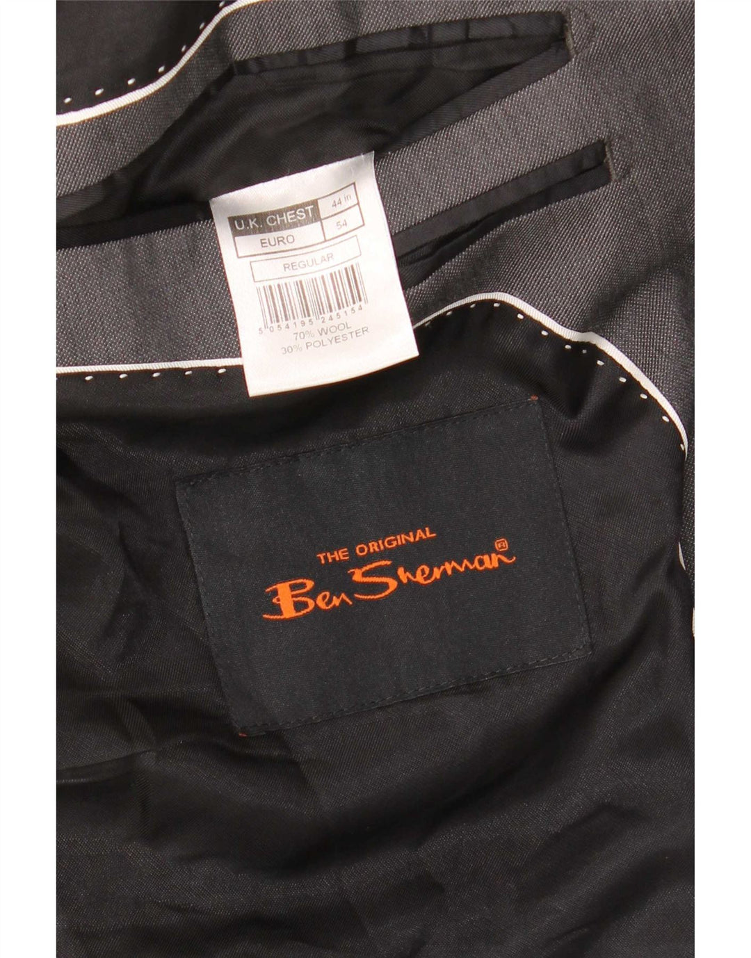 Мужской пиджак Ben Sherman на 2 пуговицах, Великобритания 44, 2XL, серая шерсть