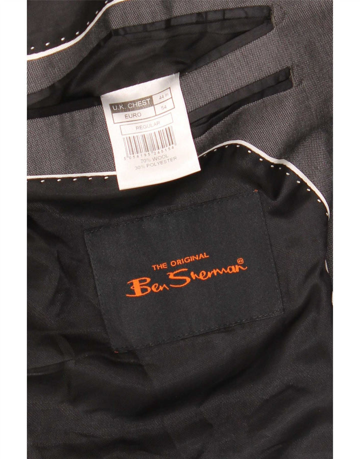 Мужской пиджак Ben Sherman на 2 пуговицах, Великобритания 44, 2XL, серая шерсть