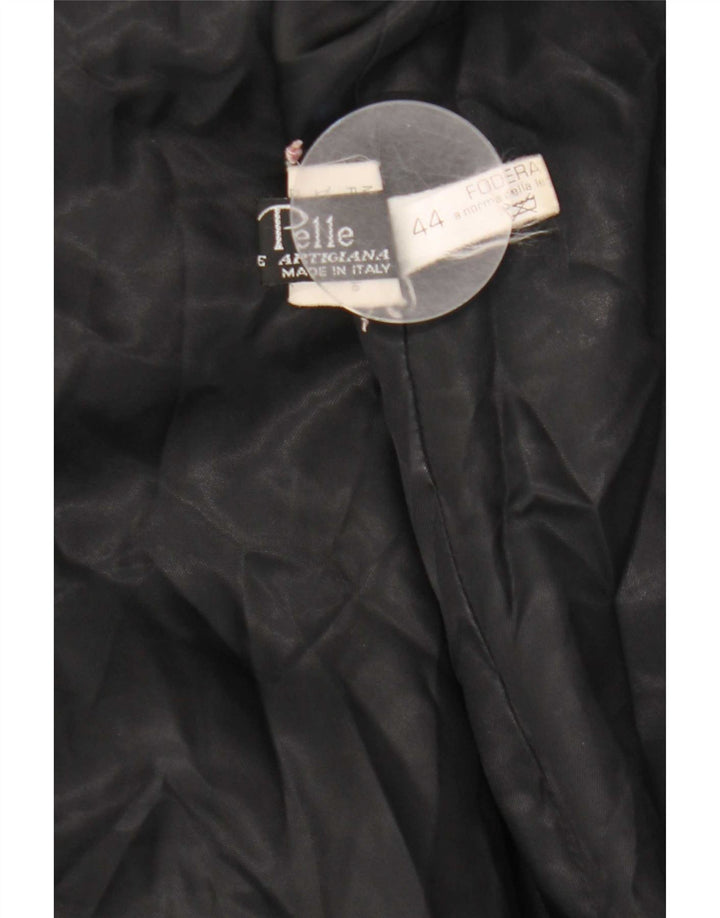 Винтажное женское кожаное пальто IT 44 Medium Black