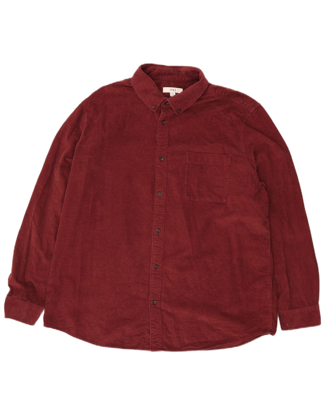 Мужская рубашка Marks & Spencer 2XL бордовый хлопок