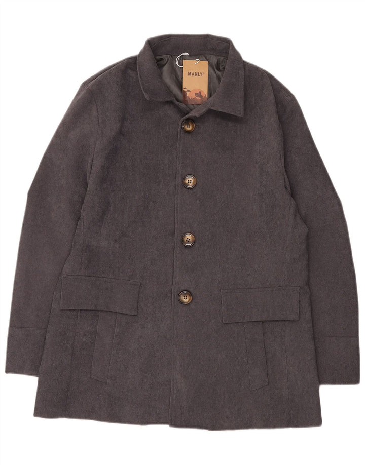 Винтажное мужское пальто UK 40, большое серое