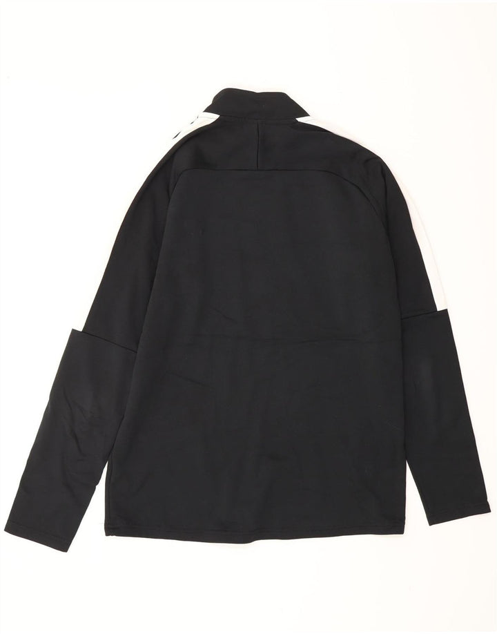 Мужской пуловер с воротником на молнии NIKE Dri Fit, спортивный костюм среднего размера, черный с цветными блоками