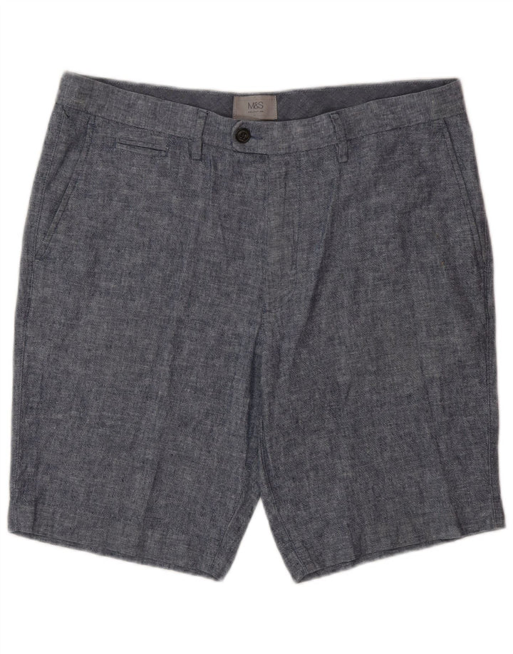 Мужские шорты чинос Marks & Spencer W34, большие, синие, льняные