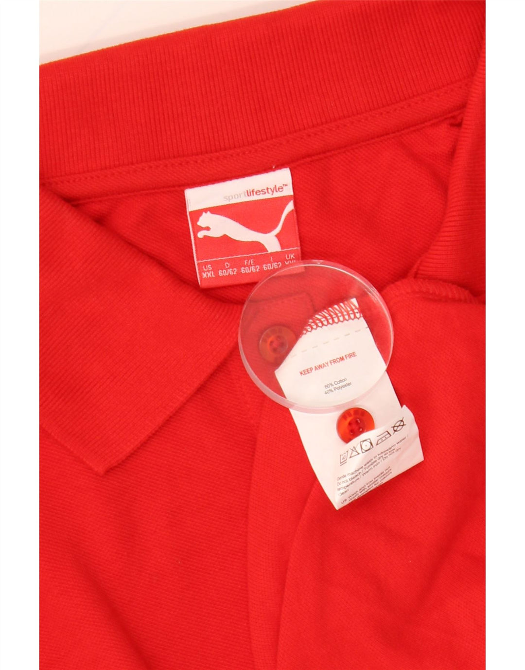 Мужская рубашка-поло PUMA 2XL, красный хлопок
