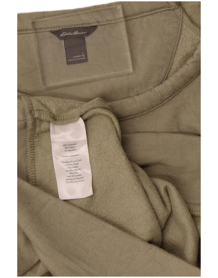 Женский свитер EDDIE BAUER UK 16, большой цвет хаки, полиэстер