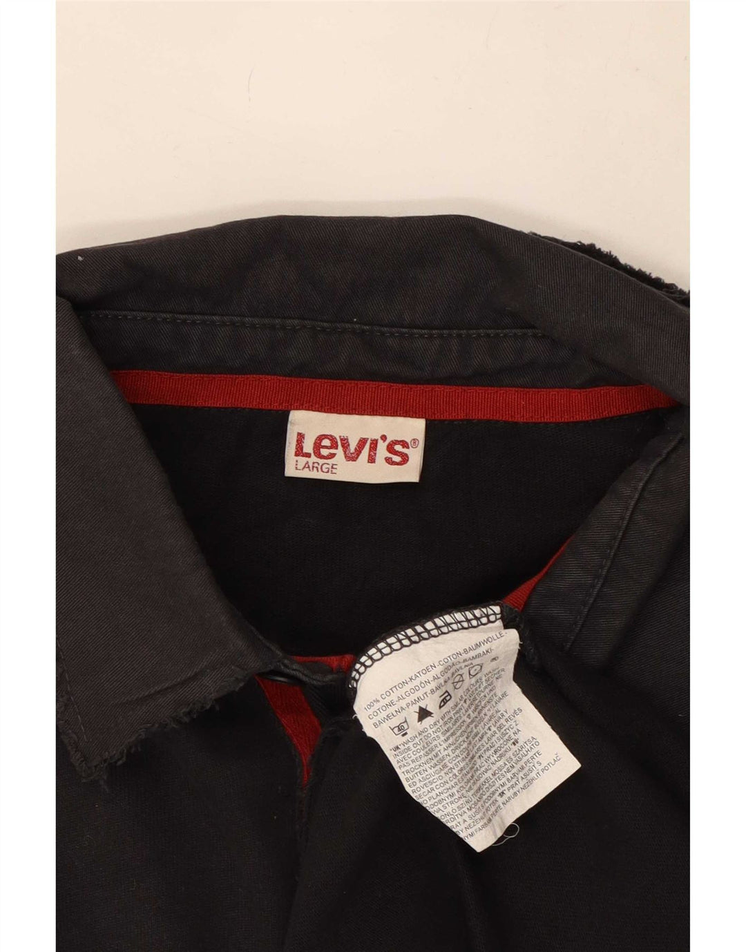 Мужская рубашка-поло с длинным рукавом Levi's, большой размер, черный хлопок, хлопок
