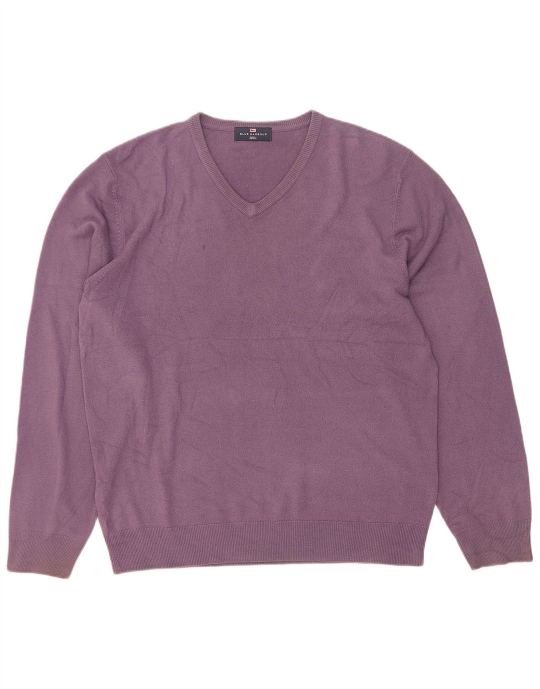 Мужской джемпер с v-образным вырезом Mark & Spencer Blue Harbour, большой фиолетовый