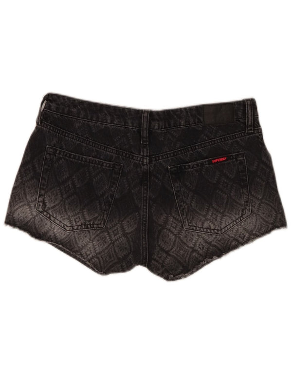 Женские джинсовые шорты Superdry W29, хлопок среднего серого цвета с геометрическим рисунком