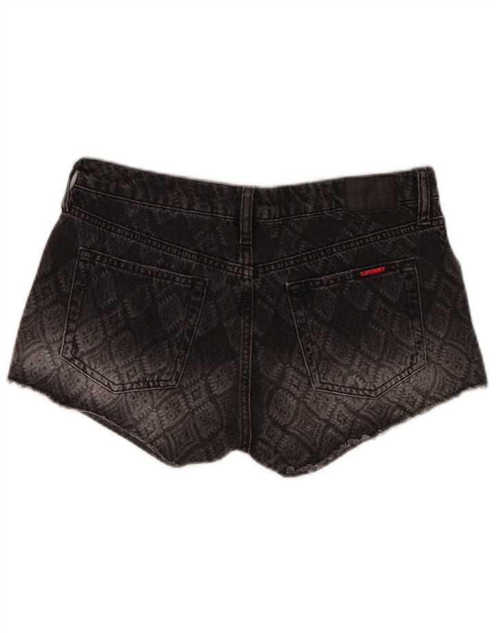 Женские джинсовые шорты Superdry W29, хлопок среднего серого цвета с геометрическим рисунком