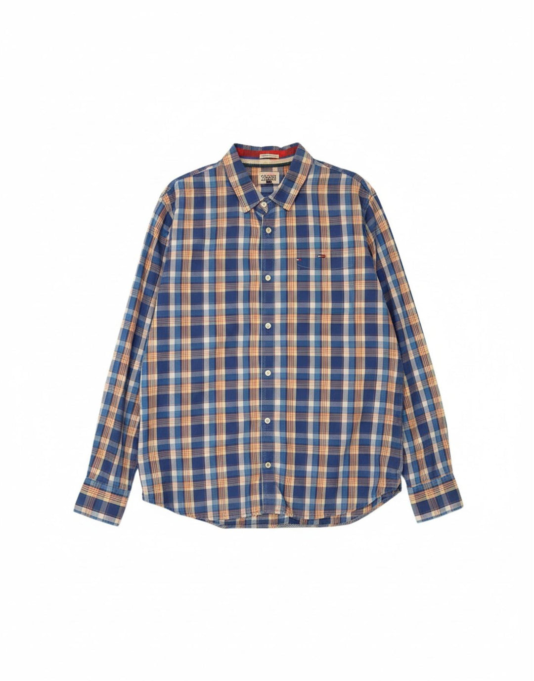 TOMMY HILFIGER Mens Shirt 2XL Blue Check Cotton Vintage Tommy Hilfiger and Second-Hand Tommy Hilfiger from Messina Hembry 
