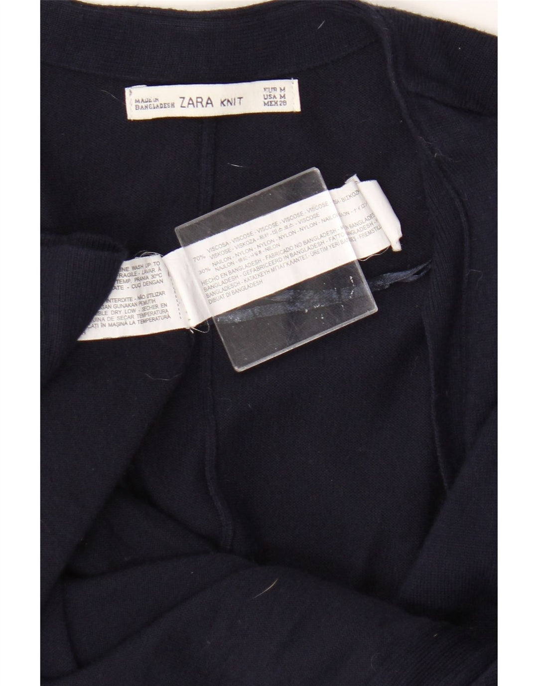 Женский свободный кардиган с рукавом 3/4 Zara UK 14, средний темно-синий