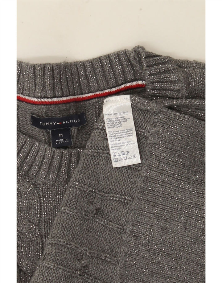 Женский джемпер с круглым вырезом Tommy Hilfiger UK 14, средний серый в крапинку