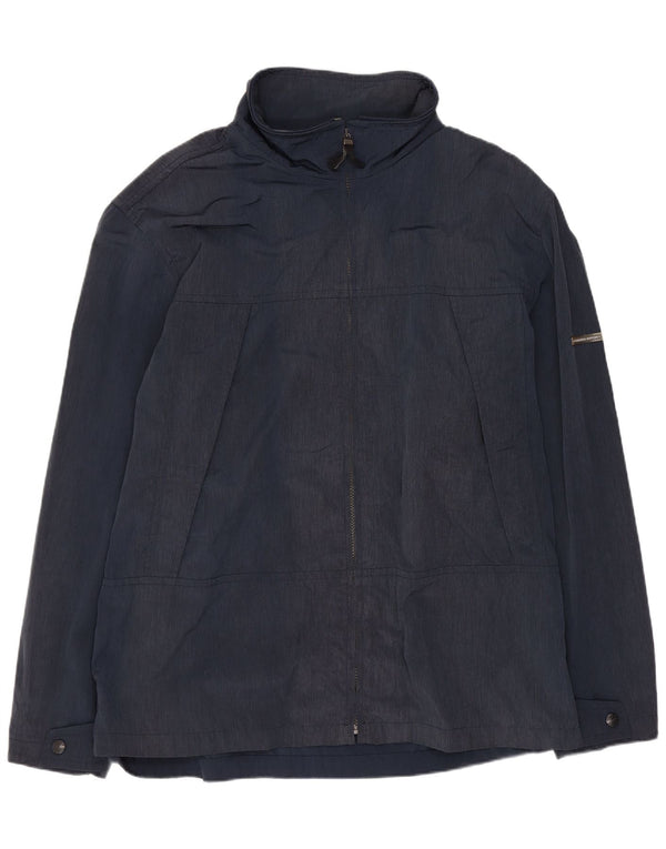 Trussardi Mens Rain Jacket IT 52 XL Navy Blue Polyamide