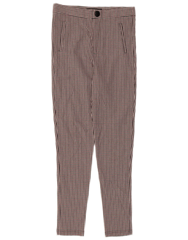 Женские узкие брюки ZARA среднего размера W28 L27, разноцветные с узором «гусиные лапки»