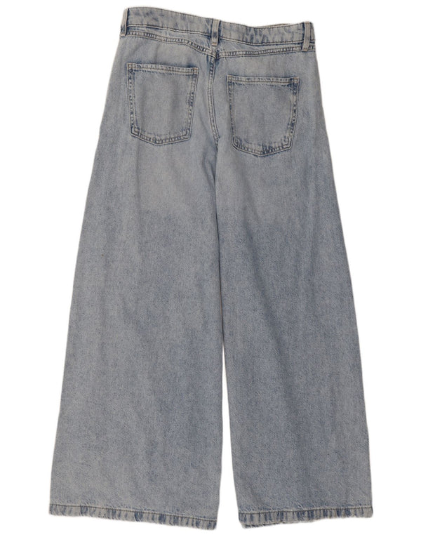 Marks & Spencer Womens High Waist Wide Leg Jeans UK 12 Medium W30 L28 Blue