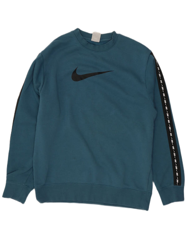 Мужской свитшот с рисунком Nike, средний синий, цветной блок
