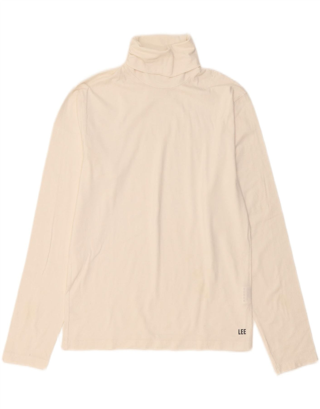 LEE Womens Top Long Sleeve UK 12 Medium White Cotton