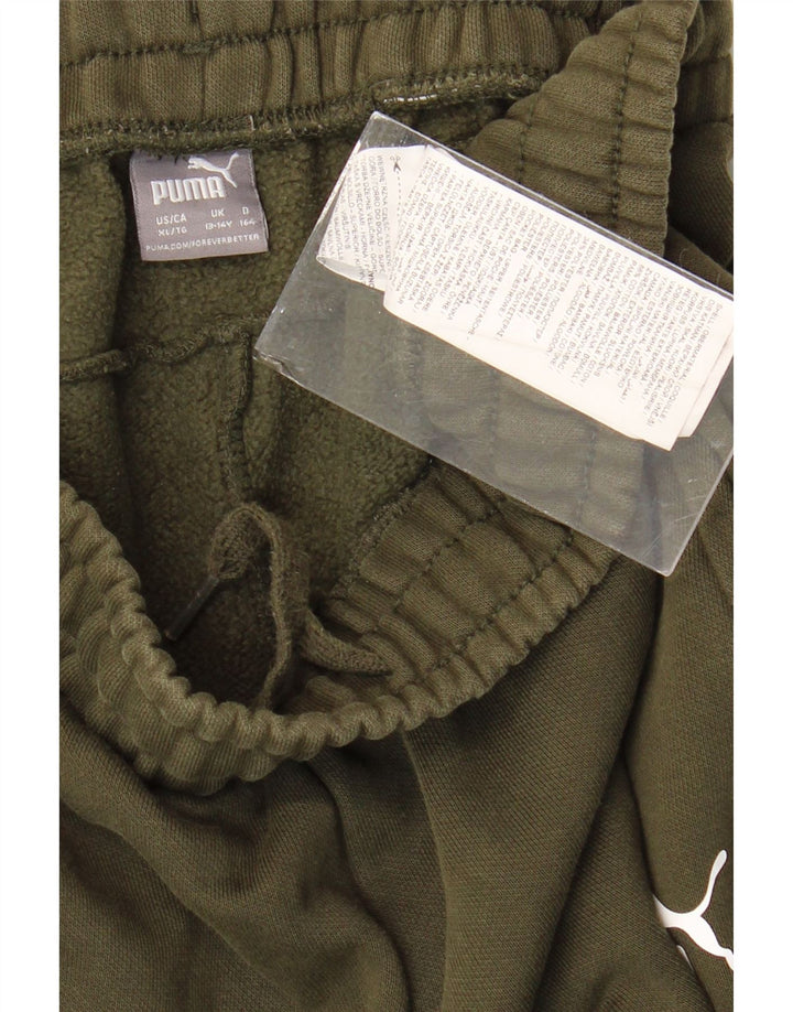 Спортивный костюм PUMA для мальчиков, брюки для бега, 13–14 лет, хлопок цвета хаки