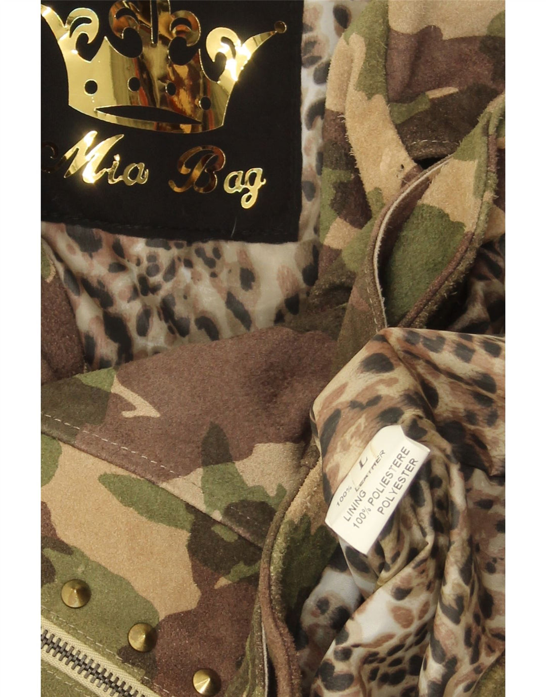 Винтажная женская замшевая байкерская куртка UK 16, большая зеленая камуфляжная кожаная куртка