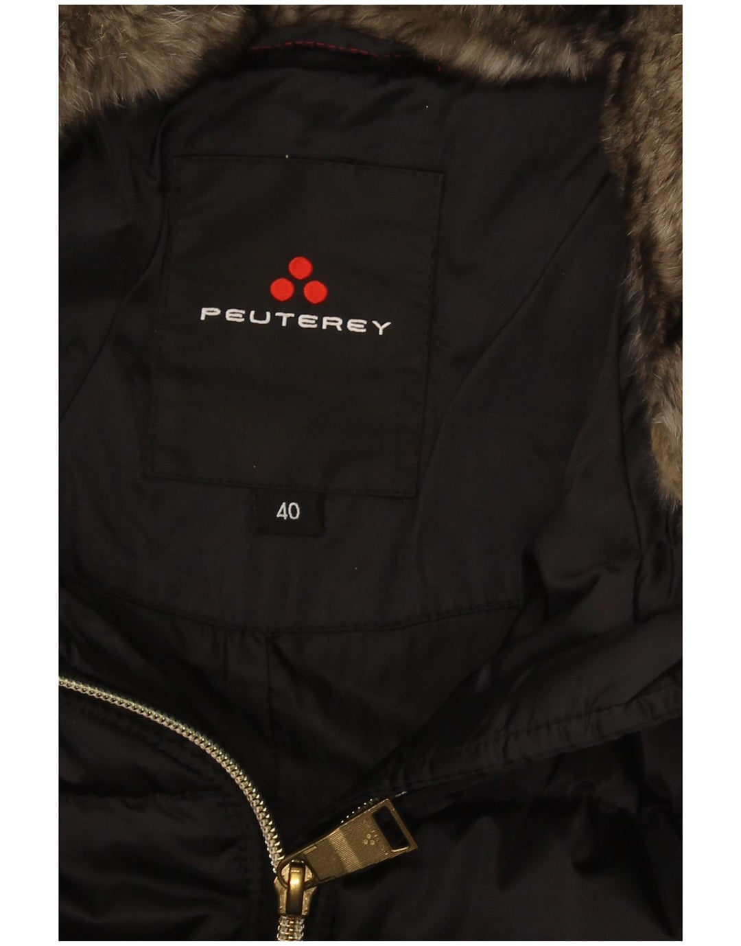 PEUTEREY Женское пуховое пальто с капюшоном IT 40 Small Black