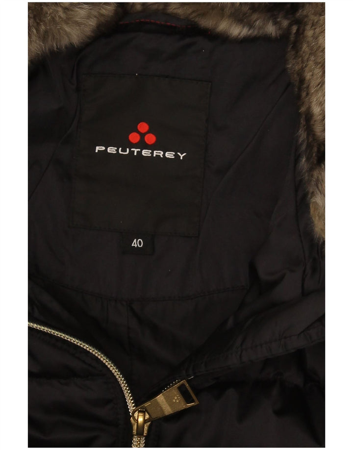 PEUTEREY Женское пуховое пальто с капюшоном IT 40 Small Black