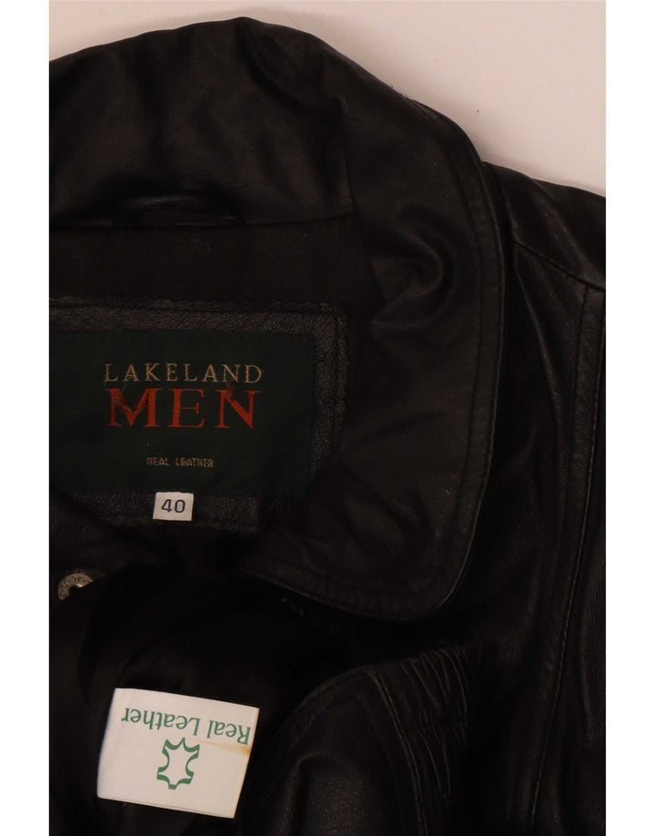 Мужская кожаная куртка Lakeland UK 40, большая черная