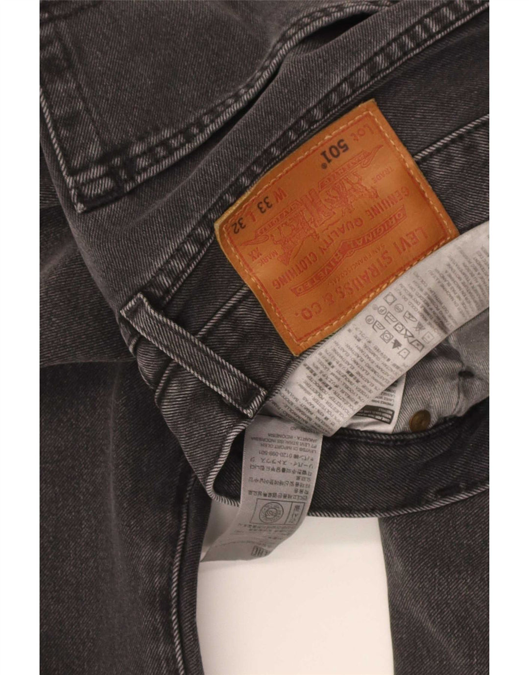 Мужские прямые джинсы Levi's 501 W33 L32 серые, хлопок