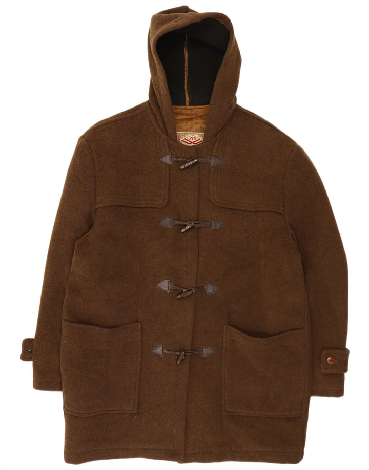 Женский дафлкот с капюшоном на молнии, UK 20, 2XL, шерсть цвета хаки