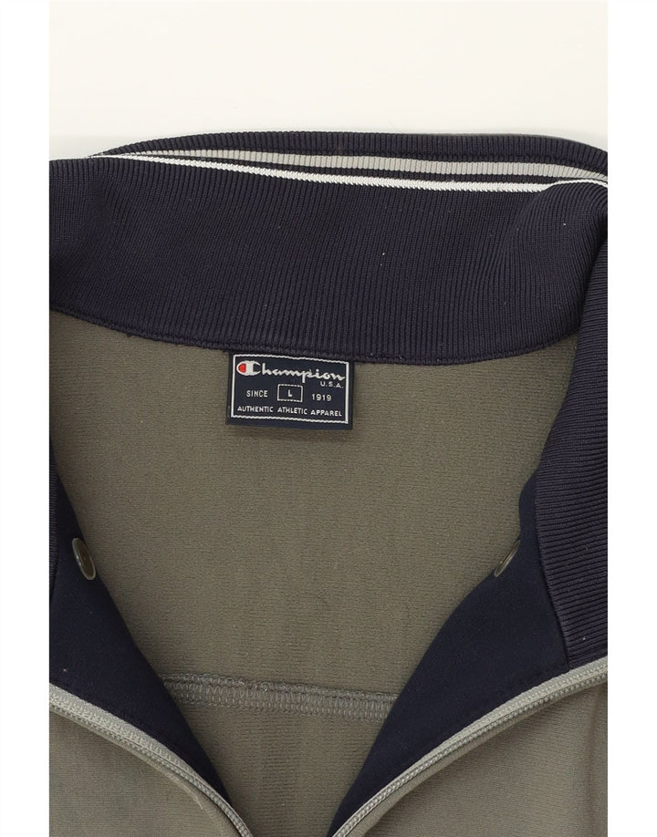 CHAMPION Mens Tracksuit Top Jacket Large Grey Polyester Vintage Champion and Second-Hand Champion from Messina Hembry 