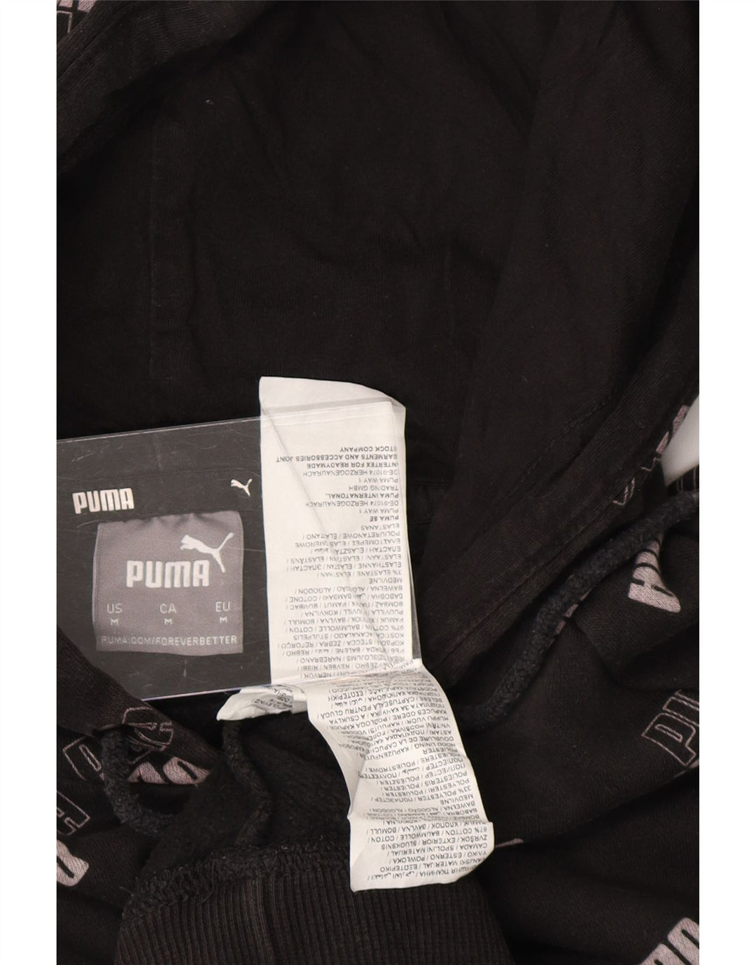 Мужской джемпер с капюшоном PUMA, черный, хлопковый, среднего размера