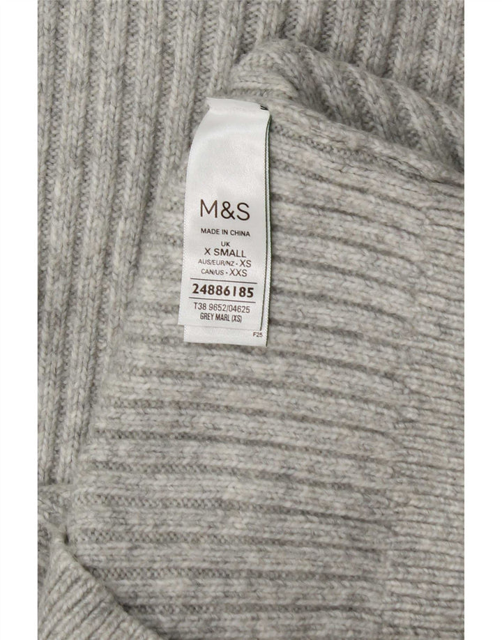 Женский джемпер с круглым вырезом Marks & Spencer UK 6 XS, серый полиэстер