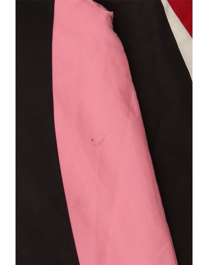 Винтажный мужской спортивный костюм, верхняя куртка, маленький черный полиэстер с цветными блоками