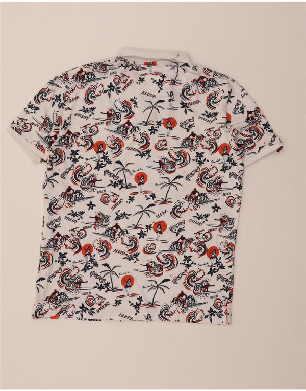 Мужская гавайская рубашка-поло Superdry XL, белый хлопок