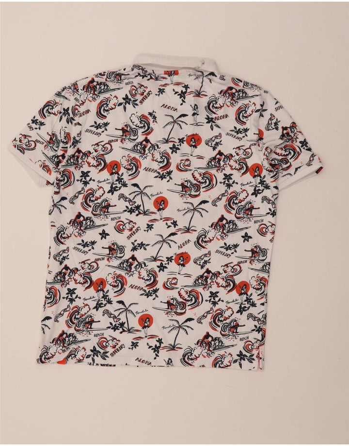 Мужская гавайская рубашка-поло Superdry XL, белый хлопок