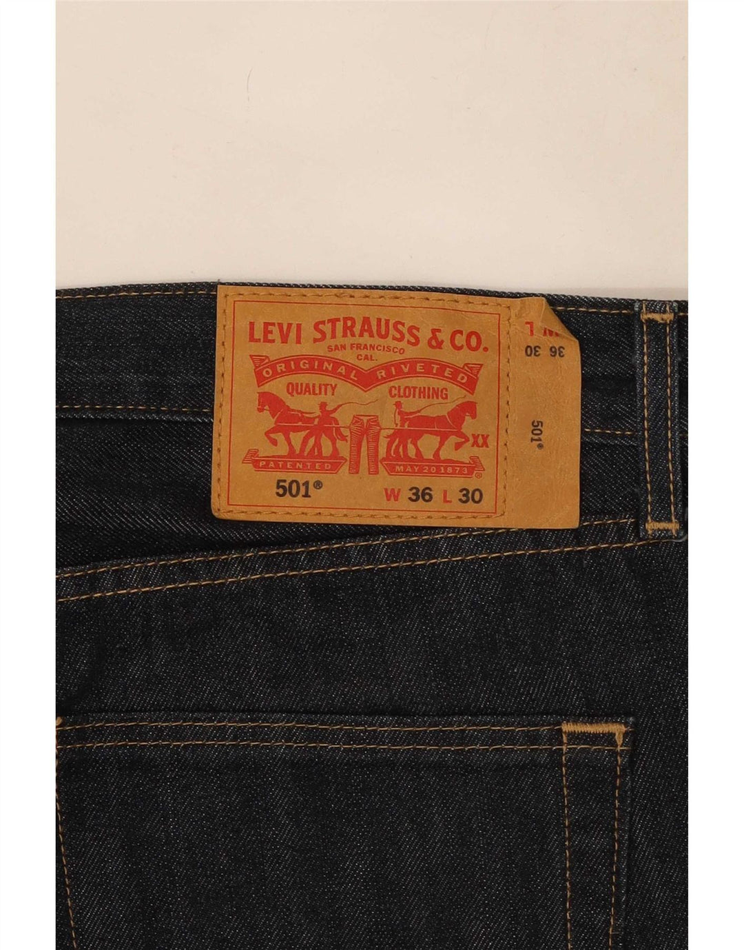 Мужские прямые джинсы Levi's 501 W36 L30 темно-синие, хлопок