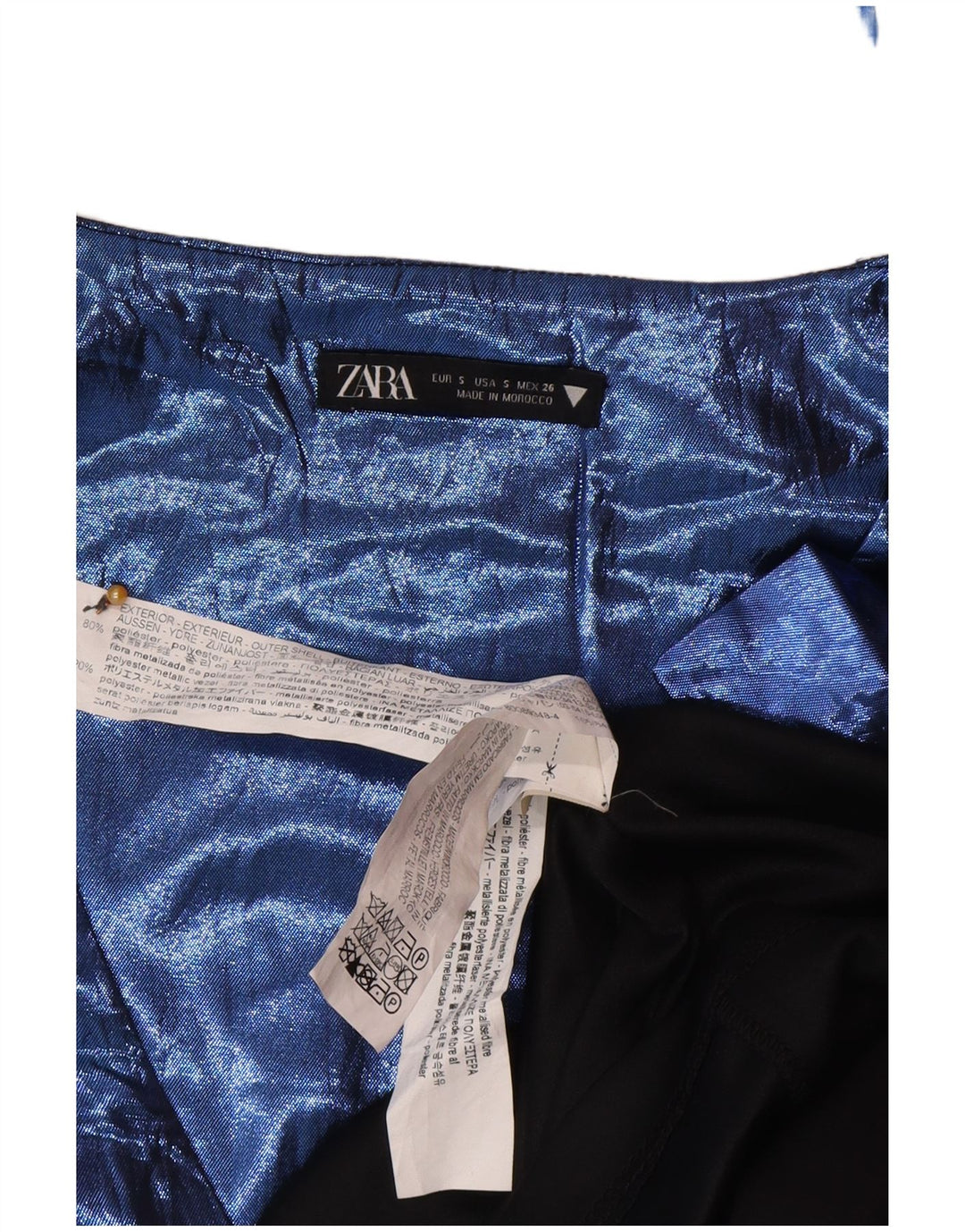 Женское платье трапециевидного силуэта Zara UK 8, маленькое синее, полиэстер