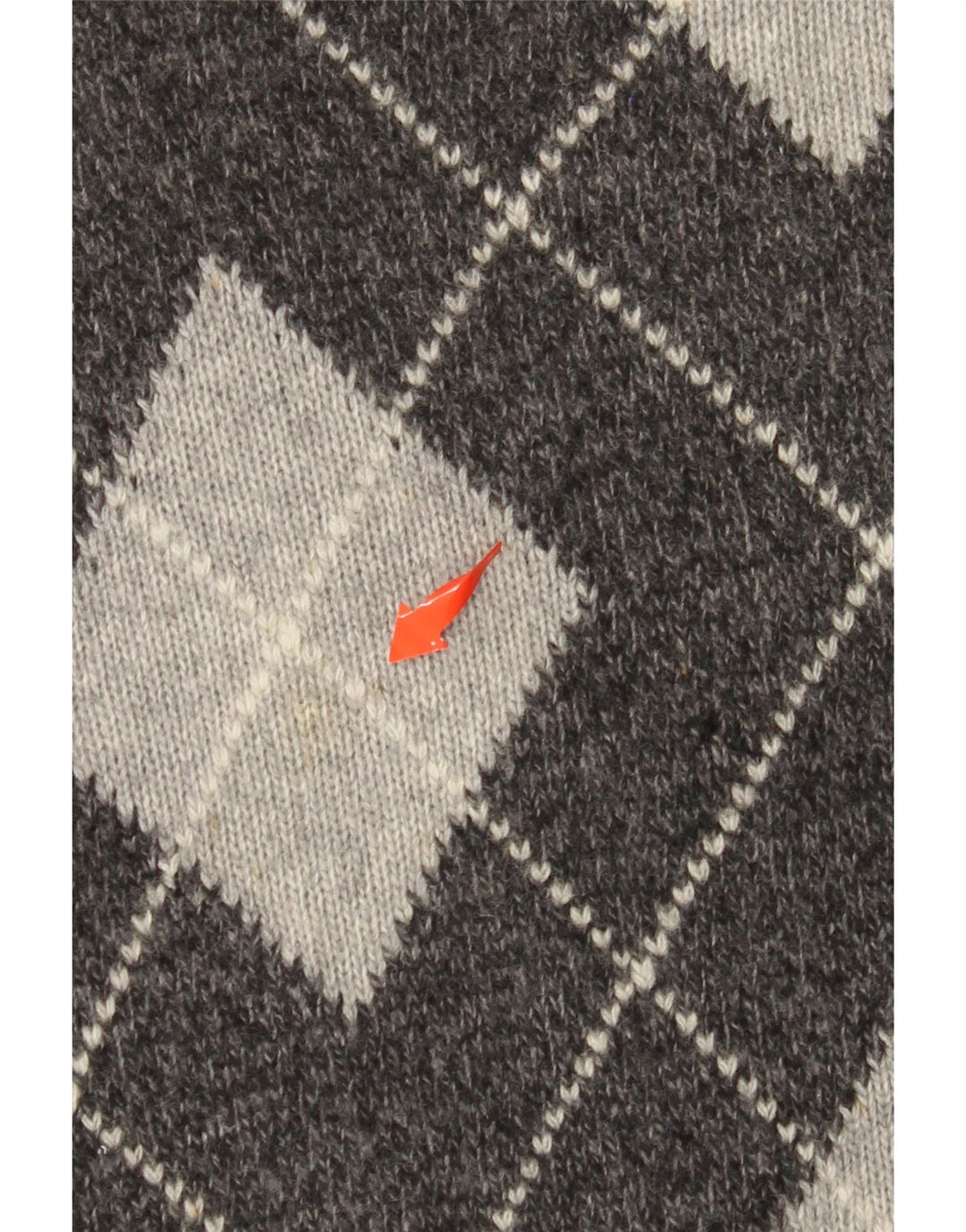 Мужской джемпер с v-образным вырезом BENETTON, большой серый цвет с узором ромб/шерсть