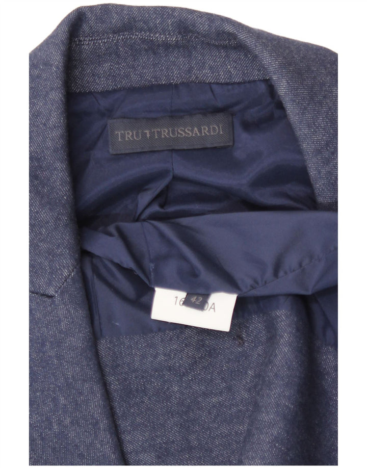 Trussardi Женский двубортный пиджак с рукавом 3/4 IT 42 Средний синий