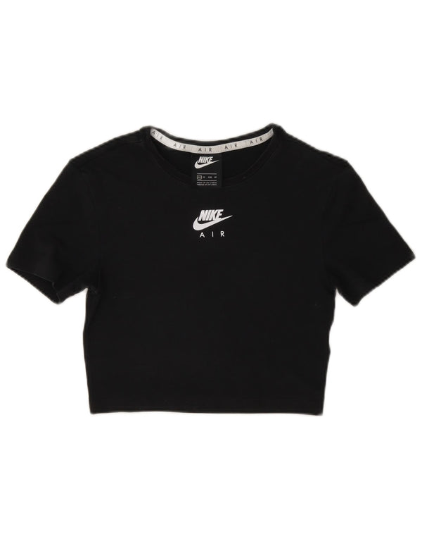 Женская укороченная футболка с рисунком Nike UK 6 XS, черная