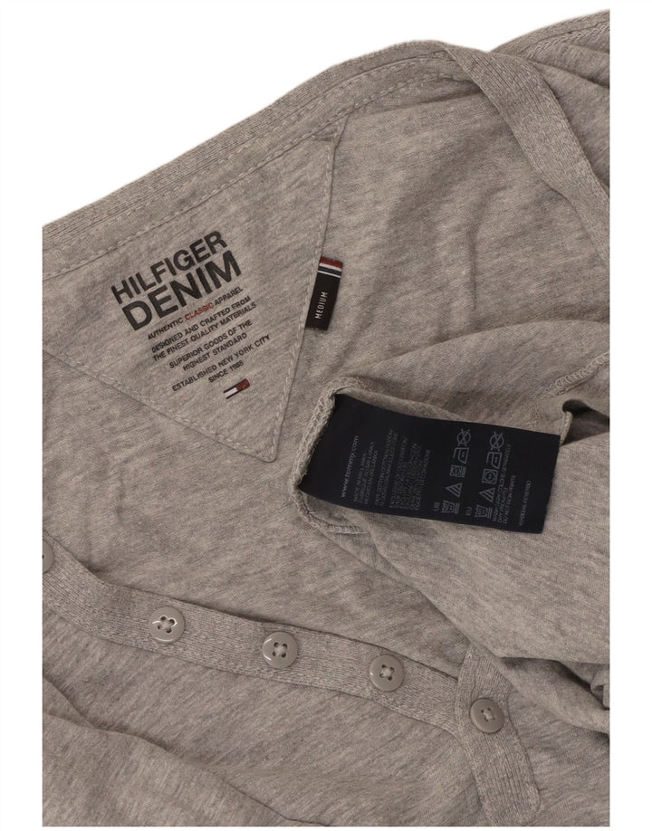 Женский топ Tommy Hilfiger с длинным рукавом UK 14, хлопок среднего серого цвета