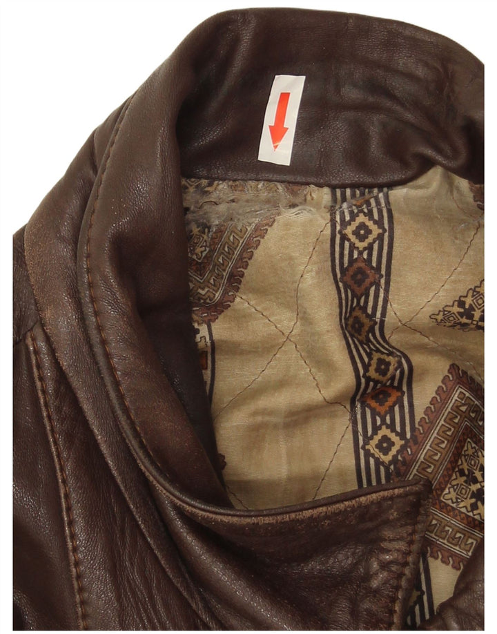 Винтажная мужская кожаная куртка UK 44 2XL Коричневая