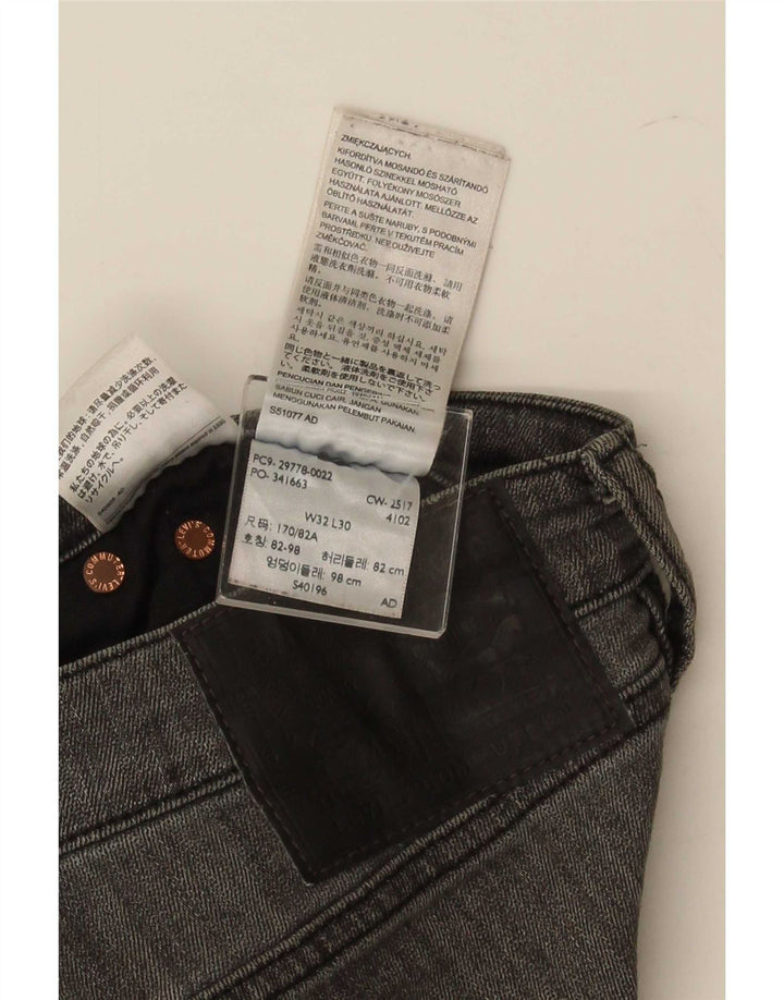 Мужские узкие джинсы Levi's W32 L30 Серые хлопковые
