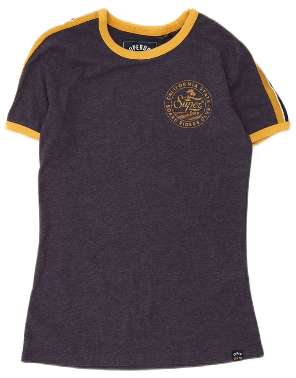 Женская футболка с рисунком Superdry Top UK 6 XS Темно-синий хлопок