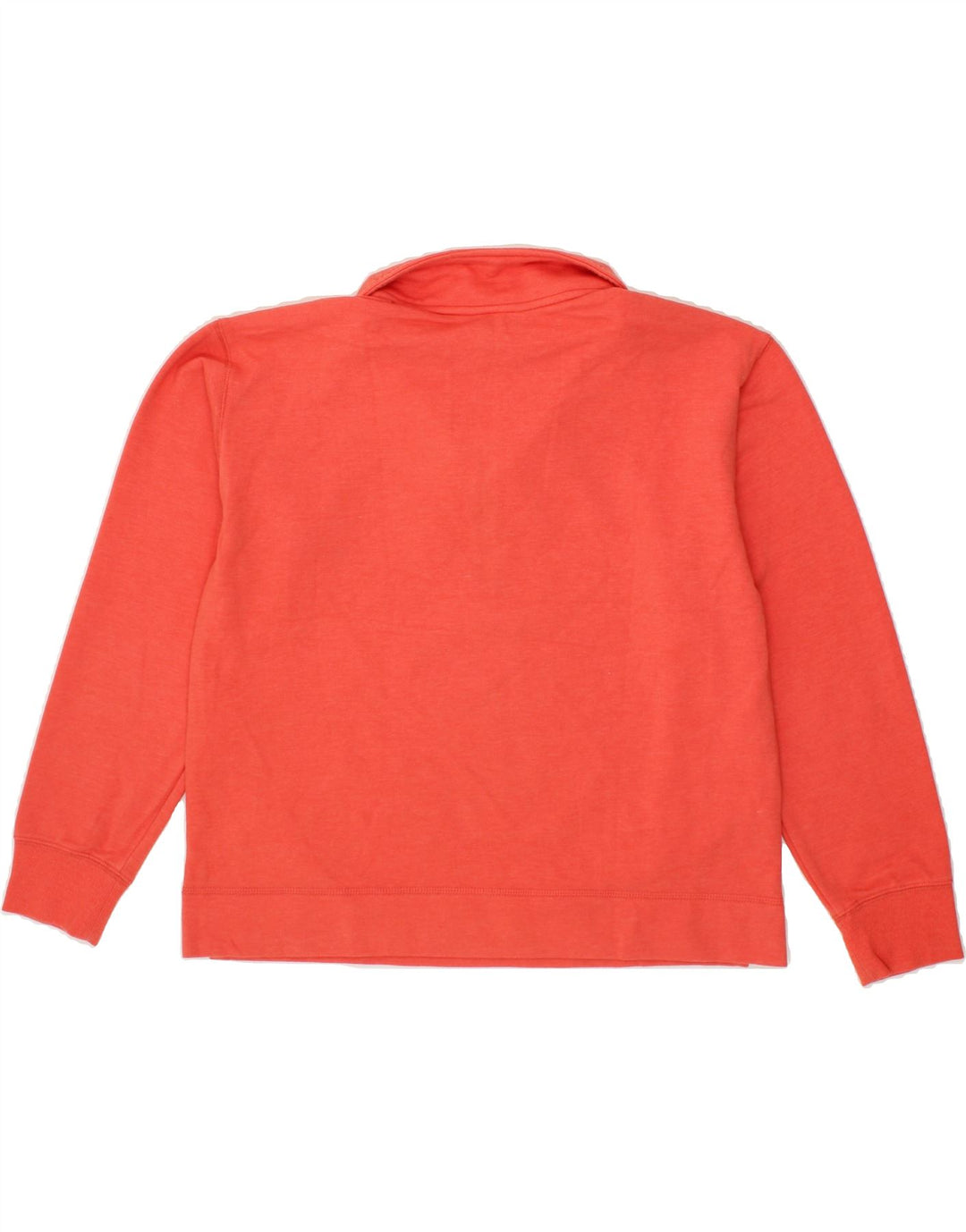 EDDIE BAUER Womens Zip Neck Sweatshirt Jumper UK 14 Medium Orange Cotton Vintage Eddie Bauer and Second-Hand Eddie Bauer from Messina Hembry 