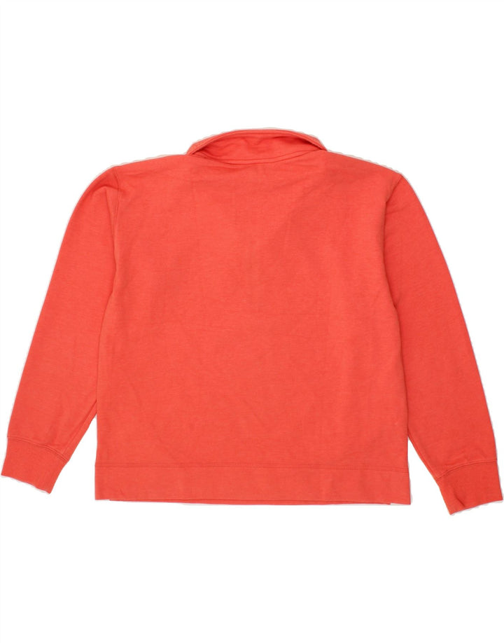 EDDIE BAUER Womens Zip Neck Sweatshirt Jumper UK 14 Medium Orange Cotton Vintage Eddie Bauer and Second-Hand Eddie Bauer from Messina Hembry 
