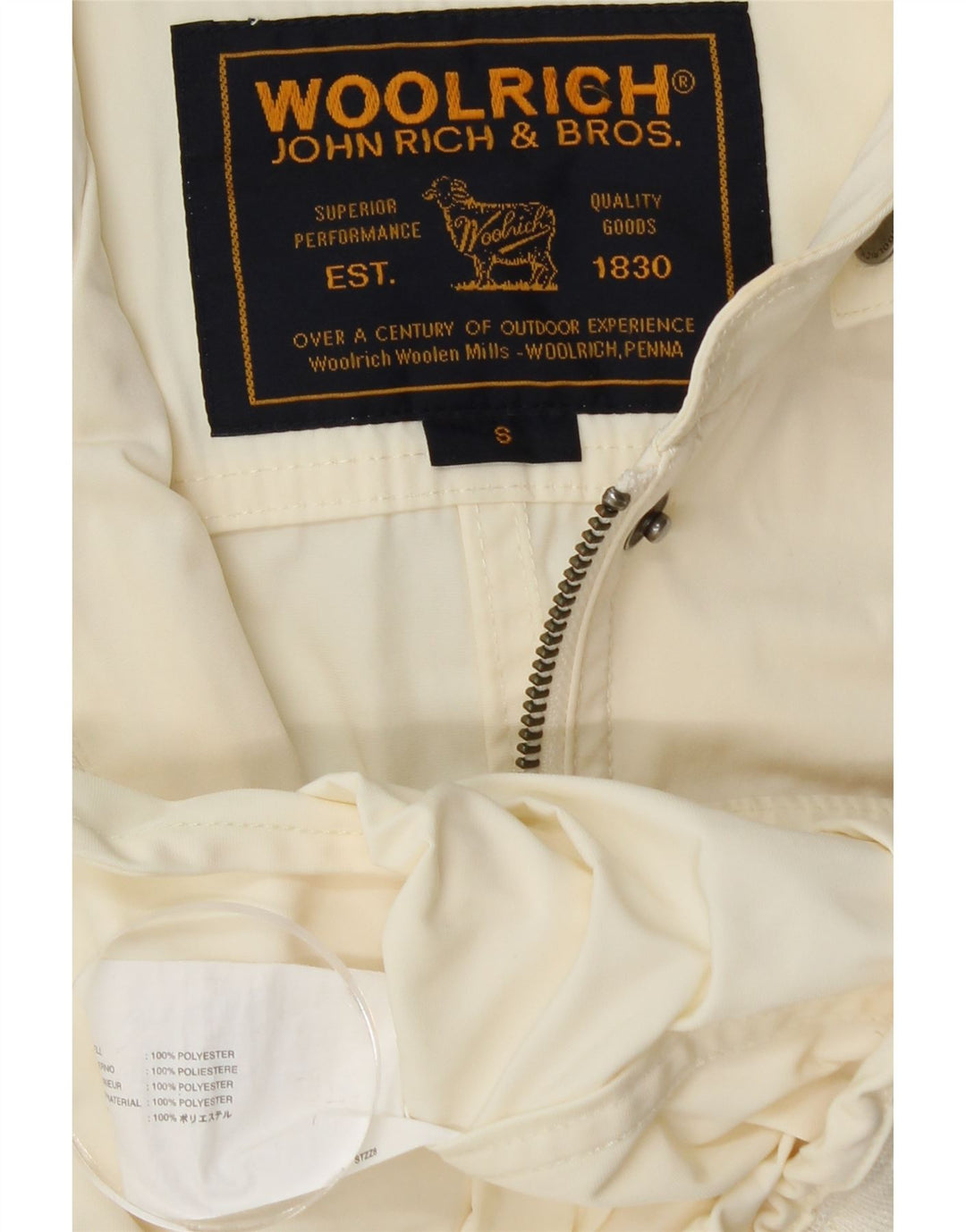 Женская куртка WOOLRICH UK 10, маленький цвет, полиэстер белого цвета