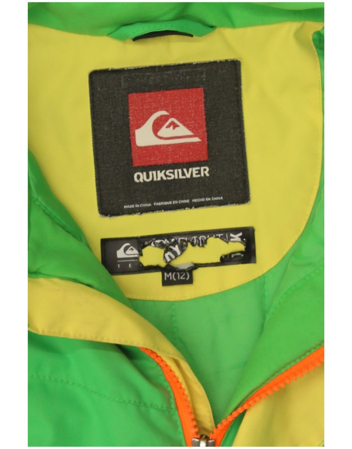 Куртка-ветровка Quiksilver для мальчиков 11–12 лет, средний зеленый цвет с цветными блоками